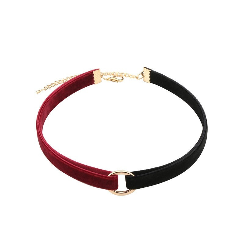 Generique Ras de cou VELVET DUO Noir-Rouge